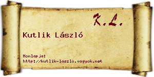 Kutlik László névjegykártya